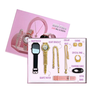 A58 Plus Smart Watch 5 in 1 With Jewelry Set